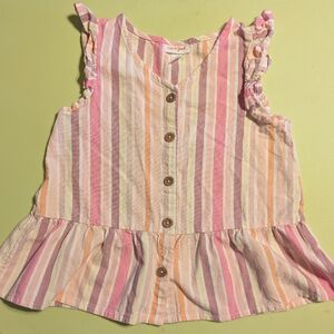 Cat And Jack M8 Girls' Striped Sleeveless Top Great Condition